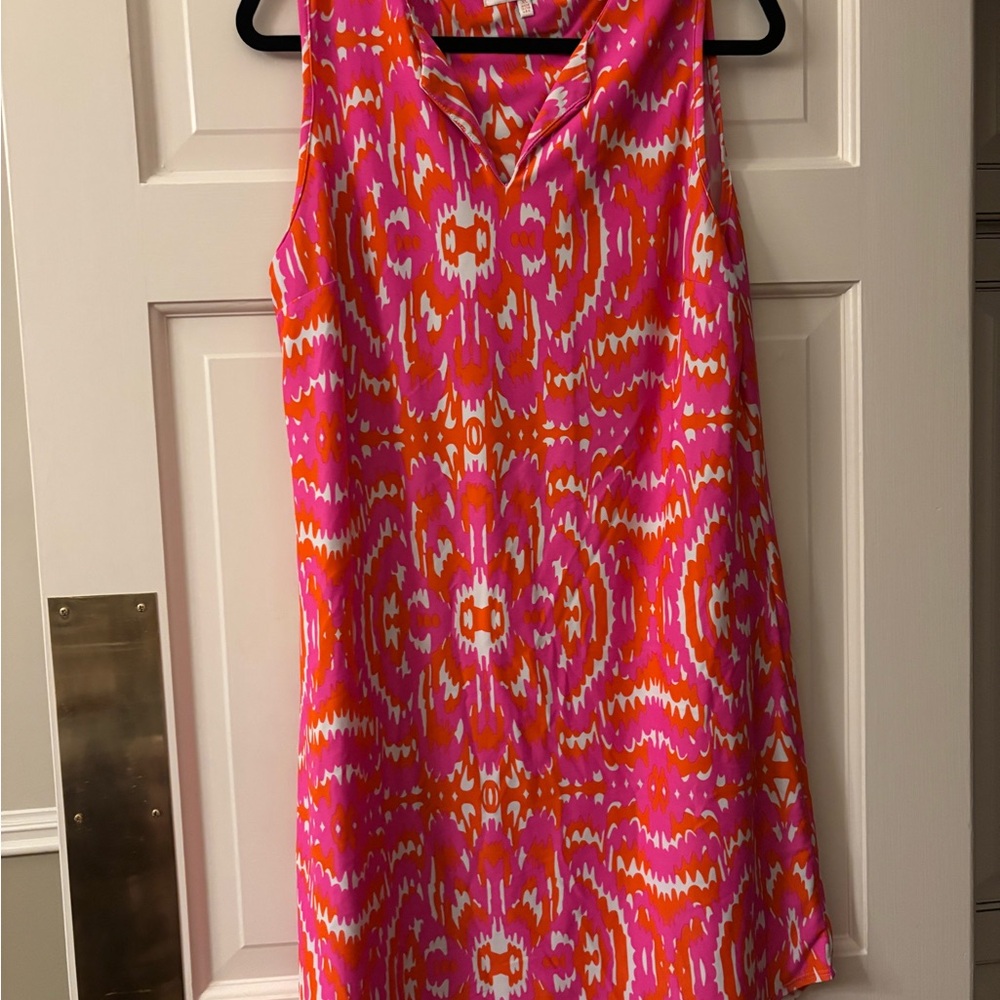 Jude Connally Pink and Orange Sleeveless Printed Shift Dress